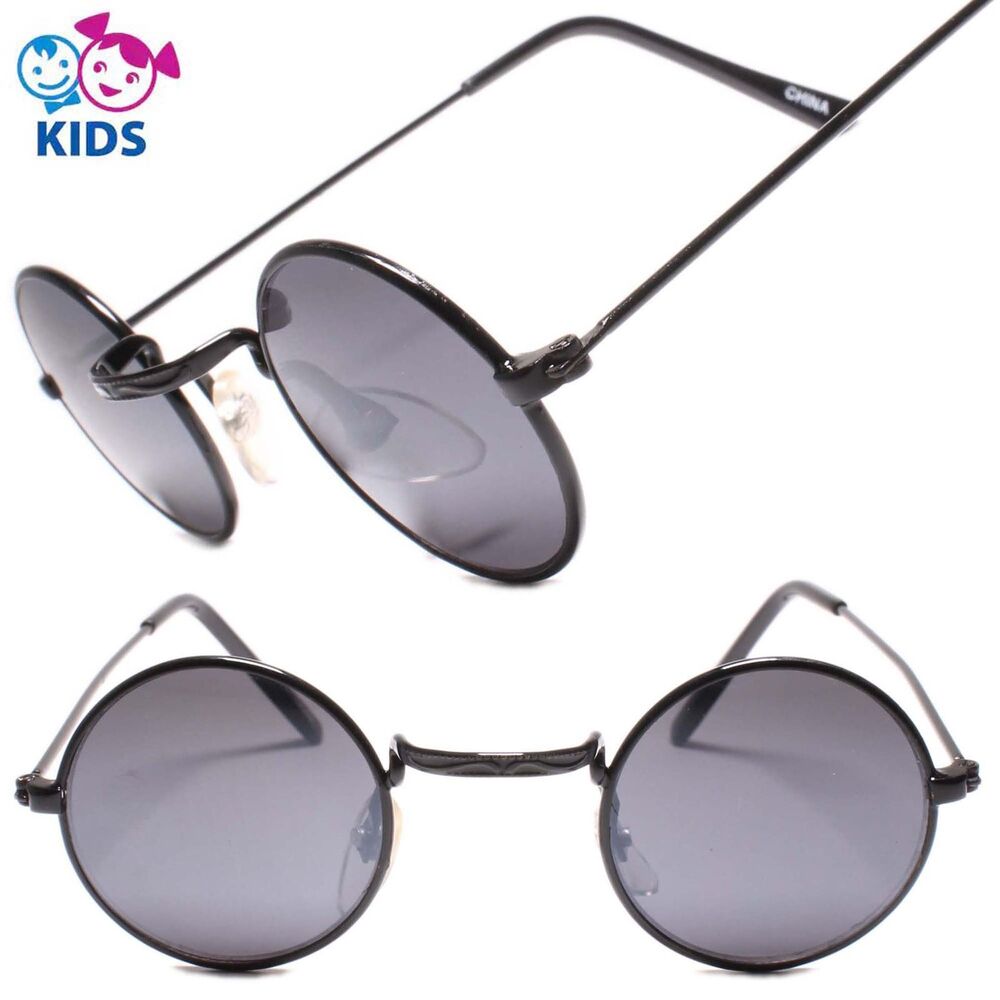 Kids 0-2 year Round Black Sunglasses 100% UV Protection
